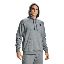 Bluza sportowa męska Under Armour Rival Fleece Hoodie. Szare bluzy bez kaptura męskie Under Armour, bez wzorów, casualowe, bez kołnierzyka, bez ramiączek. Za 129.99 zł.