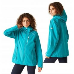 Kurtka przeciwdeszczowa damska Birchdale. Niebieskie kurtki damskie Regatta, bez wzorów, z poliesteru, bez kaptura. Za 351.40 zł.