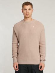 G-Star Sweter w kolorze beżowym rozmiar: M. Brązowe swetry męskie G-Star, m, bez wzorów, z bawełny, bez kołnierzyka. Za 223.99 zł.