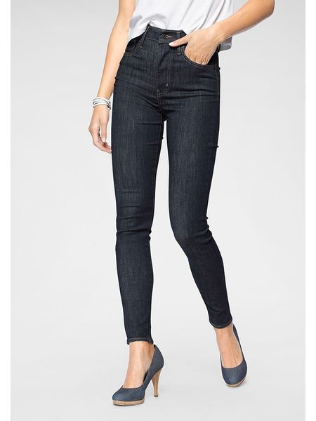 Levi's Dżinsy - Super Skinny fit - w kolorze granatowym rozmiar: W26/L32. Niebieskie jeansy damskie Levi's, z podwyższonym stanem. Za 218.05 zł.