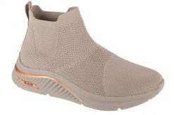 Buty sportowe damskie, Arch Fit S-Miles - Sock Walk. Brązowe buty sportowe na co dzień damskie Skechers, bez wzorów, z materiału, trekkingowe. Za 299.99 zł.