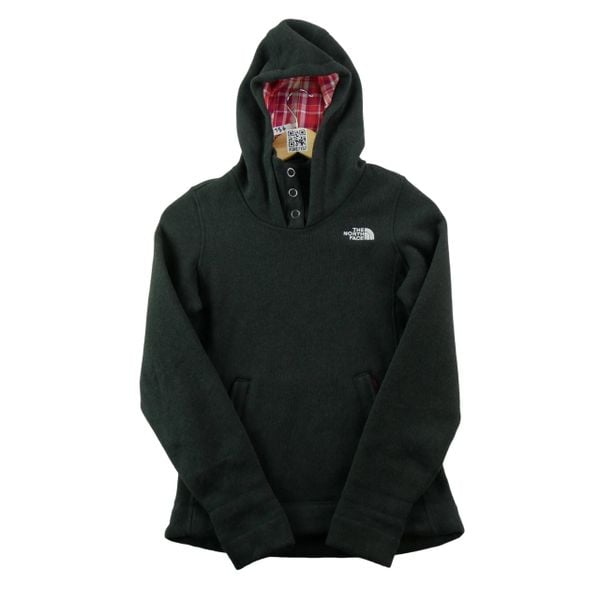 Second life - Bluza z kapturem damska z kołnierzem na zatrzaski - Jak nowy. Czarne bluzy sportowe damskie The North Face, xs, bez wzorów, bez ramiączek, z kapturem. Za 164.76 zł.