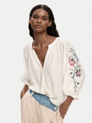 Desigual Bluzka 26SWBW13 Biały Regular Fit. Białe bluzki damskie Desigual, xs, bez wzorów, z wiskozy, bez kołnierzyka, bez ramiączek. Za 429.99 zł.