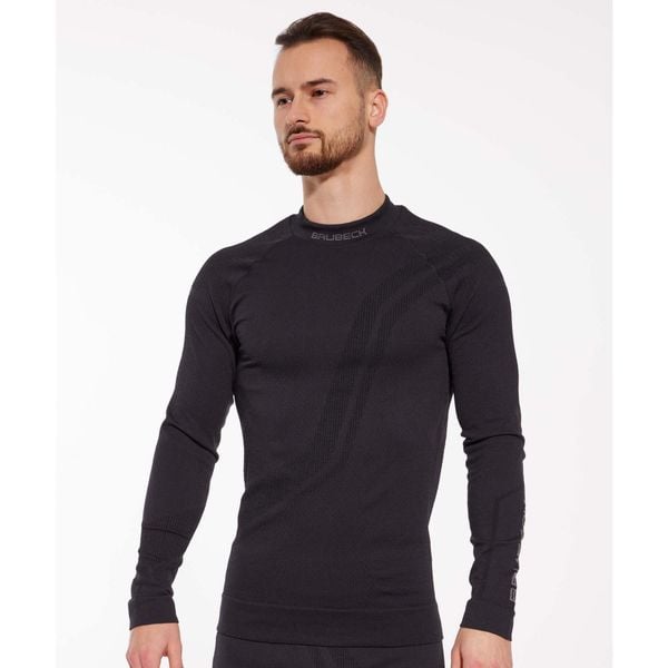 Bluza męska z wełną merino Brubeck THERMO WOOL by Pustelnik. Czarne bluzy bez kaptura męskie Brubeck, m, z wełny. Za 255.99 zł.