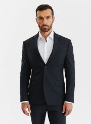 PAKO LORENTE – Marynarka garniturowa P22WF-3G-039-C-S. Czarne marynarki męskie Pako Lorente, bez wzorów, z lycry. Za 499.99 zł.