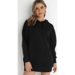 Czarna Bluza z Kapturem Dagdere. Czarne bluzy sportowe damskie Born2be, na jesień, s, z dzianiny. Za 89.99 zł.