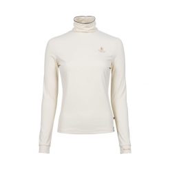 Damski sweter z golfem Cavallo Cavallivy. Białe golfy damskie CAVALLO, bez wzorów, prążkowane, bez ramiączek. Za 214.50 zł.
