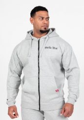 Utah Bluza z kapturem zapinana na suwak ight Szary Melange. Szare bluzy sportowe męskie GORILLA WEAR, bez wzorów, z bawełny, bez kołnierzyka, bez ramiączek. Za 255.00 zł.