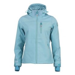 Kurtka damska softshell z kapturem Peak Mountain Aclaude. Brązowe kurtki damskie Peak Mountain, m, bez wzorów, z elastanu, z kapturem. Za 406.30 zł.
