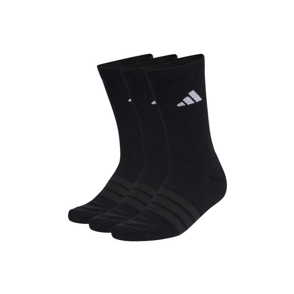 Skarpety adidas Cushioned Sportswear Crew 3P czarne KC9626. Czarne skarpetki damskie Adidas, bez wzorów. Za 48.99 zł.