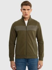 Bluza męska bawełniana na stójce khaki Johnson 303. Zielone bluzy bez kaptura męskie Big Star, l, z bawełny. W wyprzedaży za 179.99 zł.