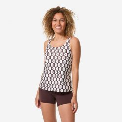 Strój jednoczęściowy pływacki damski Nabaiji Heva Suna. Brązowe stroje jednoczęściowe damskie Decathlon, xl, bez wzorów. Za 119.99 zł.