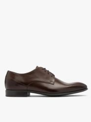 Ciemnobrązowe eleganckie półbuty męskie. Brązowe buty wizytowe męskie Ryłko, ze skóry, bez zapięcia. W wyprzedaży za 299.99 zł.
