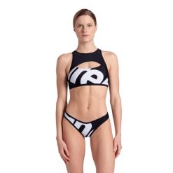 Strój kąpielowy dwuczęściowy damski bikini sportowe Arena Logo Brassiere. Czarne bikini damskie Arena, bez wzorów. Za 139.99 zł.