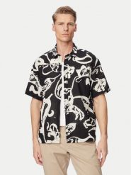 Jack & Jones Koszula Montauk 12293763 Czarny Relaxed Fit. Czarne koszule męskie Jack & Jones, m, bez wzorów, z bawełny, bez kołnierzyka, bez ramiączek. Za 129.99 zł.