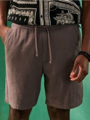 Szorty z domieszką lnu - szary. Szare szorty męskie Sinsay, bez wzorów. Za 59.99 zł.