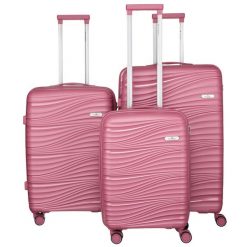 Zestaw walizek Peterson PTN WA06-SET3 różowy. Czerwone walizki Peterson, bez wzorów. Za 697.99 zł.