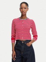 Tommy Jeans Kardigan DW0DW22805 Czerwony Slim Fit. Czerwone kardigany damskie Tommy Jeans, s, bez wzorów, z jeansu. Za 229.99 zł.
