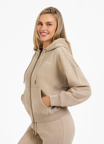 Bluza rozpinana z kapturem damska Pitbull Washed Manzanita. Brązowe bluzy sportowe damskie PITBULL, na lato, xs, bez wzorów, z bawełny, bez ramiączek, z kapturem. Za 249.00 zł.