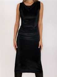 Sukienka maxi syrenka - czarny. Czarne sukienki damskie Sinsay, l, bez wzorów, bez kołnierzyka, bez ramiączek, maxi. Za 39.99 zł.