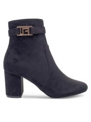 Jenny Fairy Botki SONJA LS5771-04 Czarny. Czarne botki damskie Jenny Fairy, z materiału, bez obcasa, na słupku, bez zapięcia. Za 139.99 zł.