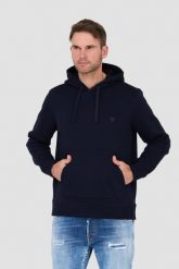 GUESS Granatowa bluza z kapturem. Niebieskie bluzy z kapturem męskie Guess, l. W wyprzedaży za 300.99 zł.