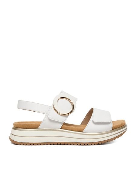 Remonte Sandały CEO-D1J63-80 Biały. Białe sandały damskie Remonte, bez wzorów, ze skóry, bez obcasa, na płaskiej podeszwie. Za 369.99 zł.