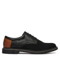 Półbuty Bugatti. Czarne półbuty męskie Bugatti, bez zapięcia. Za 269.99 zł.