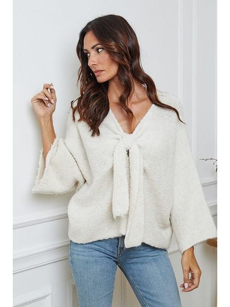 So Cachemire Sweter "Chiwel" w kolorze kremowym rozmiar: S. Brązowe swetry klasyczne damskie So Cachemire, s, z wełny, bez kołnierzyka. Za 195.31 zł.