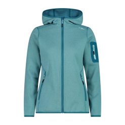 Bluza damska turystyczna CMP 3H19826. Niebieskie bluzy z kapturem damskie CMP, na zimę, l, z materiału. Za 247.49 zł.