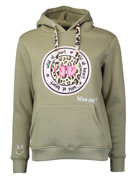 Zwillingsherz Bluza "Kelly" w kolorze khaki rozmiar: S/M. Brązowe bluzy z kapturem damskie Zwillingsherz, m, z bawełny. Za 240.43 zł.