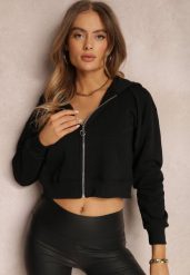 Czarna Bluza Zasuwana z Kapturem Bikatu. Czarne bluzy z kapturem damskie Renee, xl, z tkaniny. Za 39.99 zł.