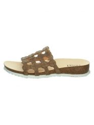 Think! Skórzane klapki "Julia" w kolorze brązowym rozmiar: 36. Brązowe klapki damskie Think!, bez wzorów, bez obcasa, na koturnie. Za 196.70 zł.