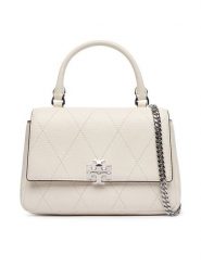 Tory Burch Torebka Charlie Quilted Mini Top Handle Chain Wallet 186032 Kremowy. Białe torebki klasyczne damskie Tory Burch, bez wzorów, ze skóry, bez dodatków. Za 2,024.00 zł.