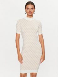 Guess Sukienka dzianinowa W3YK39 Z37K0 Beżowy Bodycon Fit. Brązowe sukienki damskie Guess, xl, z aplikacjami, z dzianiny, bez kołnierzyka, bez ramiączek, bodycon. Za 669.99 zł.