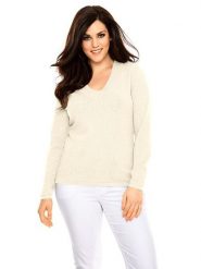 Heine Sweter w kolorze kremowym rozmiar: 48. Brązowe swetry klasyczne damskie Heine, z bawełny, bez kołnierzyka. Za 78.99 zł.