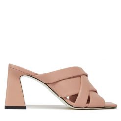 Klapki Pollini. Czerwone klapki damskie Pollini, bez wzorów, bez obcasa. Za 1,729.00 zł.