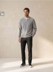 Prążkowana bluza z krótkim zamkiem - szary. Szare bluzy bez kaptura męskie Sinsay, l, prążkowane. Za 59.99 zł.