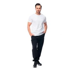 Męskie Spodnie Do Biegania Hinnani. Czarne spodnie materiałowe męskie Hi-tec, bez wzorów, z bawełny. Za 112.99 zł.