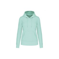 Damska ekologiczna bluza z kapturem Kariban. Niebieskie bluzy z kapturem damskie KARIBAN, l, z bawełny. Za 184.00 zł.