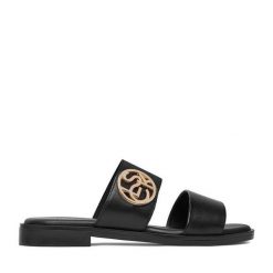 Klapki Lasocki. Czarne klapki damskie Lasocki, bez wzorów, bez obcasa. Za 129.99 zł.