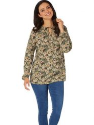 WITT WEIDEN Bluzka w kolorze oliwkowo-jasnobrązowym rozmiar: 44. Brązowe bluzki damskie WITT WEIDEN, bez wzorów, z wiskozy, bez kołnierzyka, bez ramiączek. Za 34.99 zł.