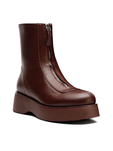 Jenny Fairy Botki HZ030201-01 Bordowy. Czerwone botki damskie Jenny Fairy, ze skóry, bez obcasa, na płaskiej podeszwie, bez zapięcia. Za 159.99 zł.