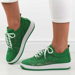 Zielone plecione sportowe buty damskie T.Sokolski 175. Zielone buty sportowe na co dzień damskie Sokolski, bez wzorów, z tkaniny. Za 189.00 zł.