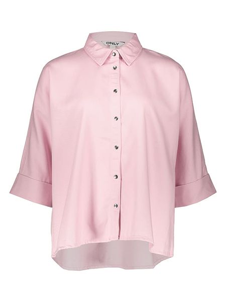 ONLY Bluzka w kolorze jasnoróżowym rozmiar: XL. Różowe bluzki damskie Only, s, bez wzorów, z lyocellu, bez kołnierzyka, bez ramiączek. Za 109.95 zł.