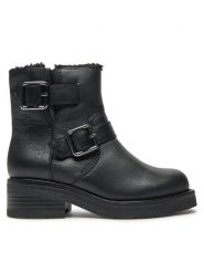 Clarks Botki Rebelle Buckle 26178891 Czarny. Czarne botki damskie Clarks, ze skóry, bez obcasa, na płaskiej podeszwie, bez zapięcia. Za 649.99 zł.