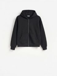 Bluza z kapturem - czarny. Czarne bluzy z kapturem męskie Reserved, l, z bawełny. Za 149.99 zł.