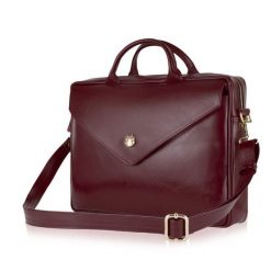 Torba na laptopa SOLIER FL15 Positano bordowa. Czerwone torby na laptopa męskie Solier, ze skóry. Za 518.99 zł.