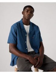 Levi's Koszula w kolorze granatowym rozmiar: M. Niebieskie koszule męskie Levi's, m, bez wzorów, z bawełny, bez kołnierzyka, bez ramiączek. Za 78.28 zł.