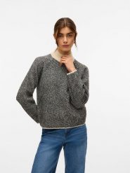 Vero Moda Sweter w kolorze beżowo-czarnym rozmiar: XS. Brązowe golfy damskie Vero Moda, xs, bez kołnierzyka. Za 87.19 zł.